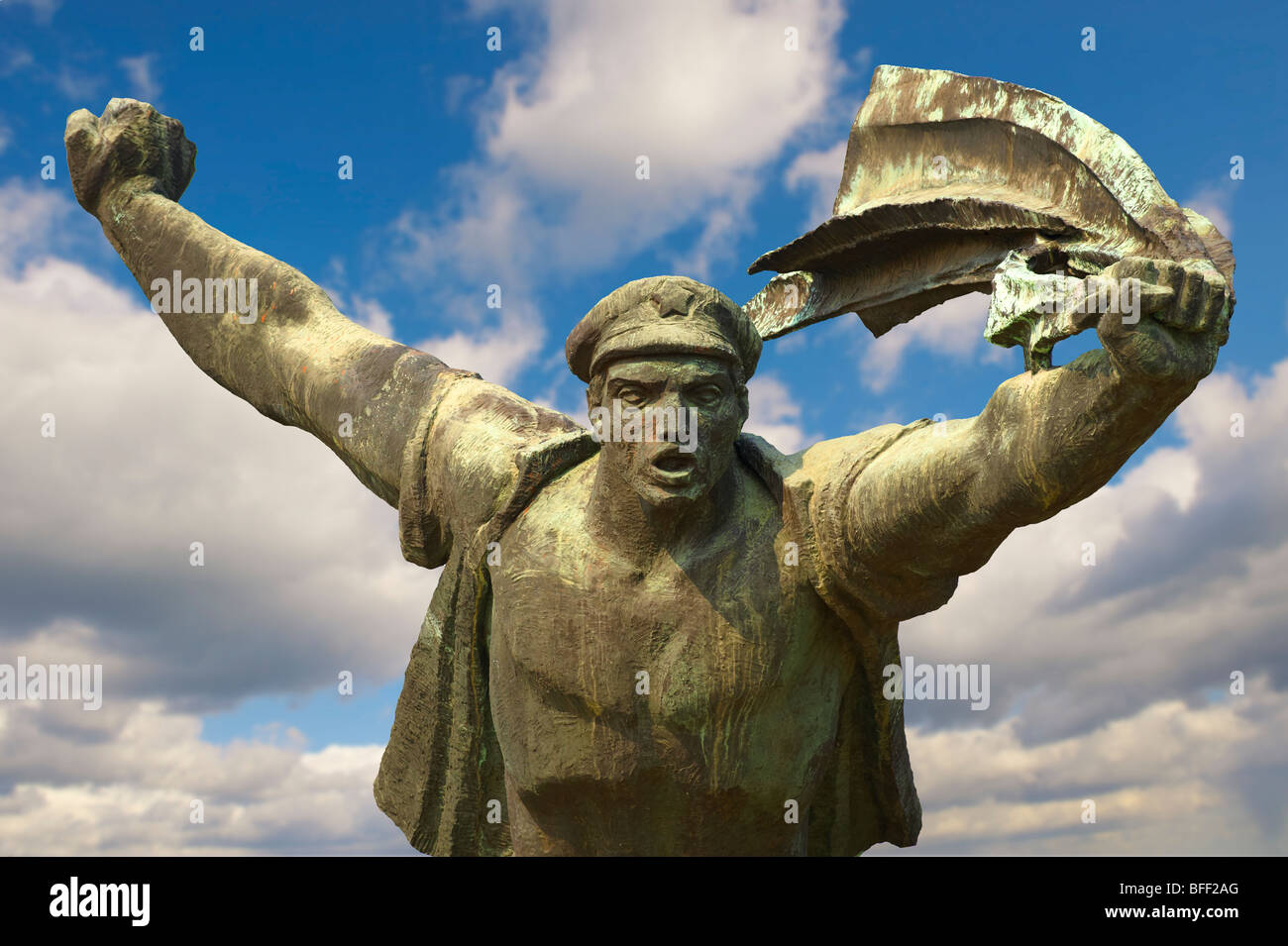 Republik der Räte Denkmal - Memento-Skulpturen-Park (Szobaopark)-Budapest, Ungarn Stockfoto