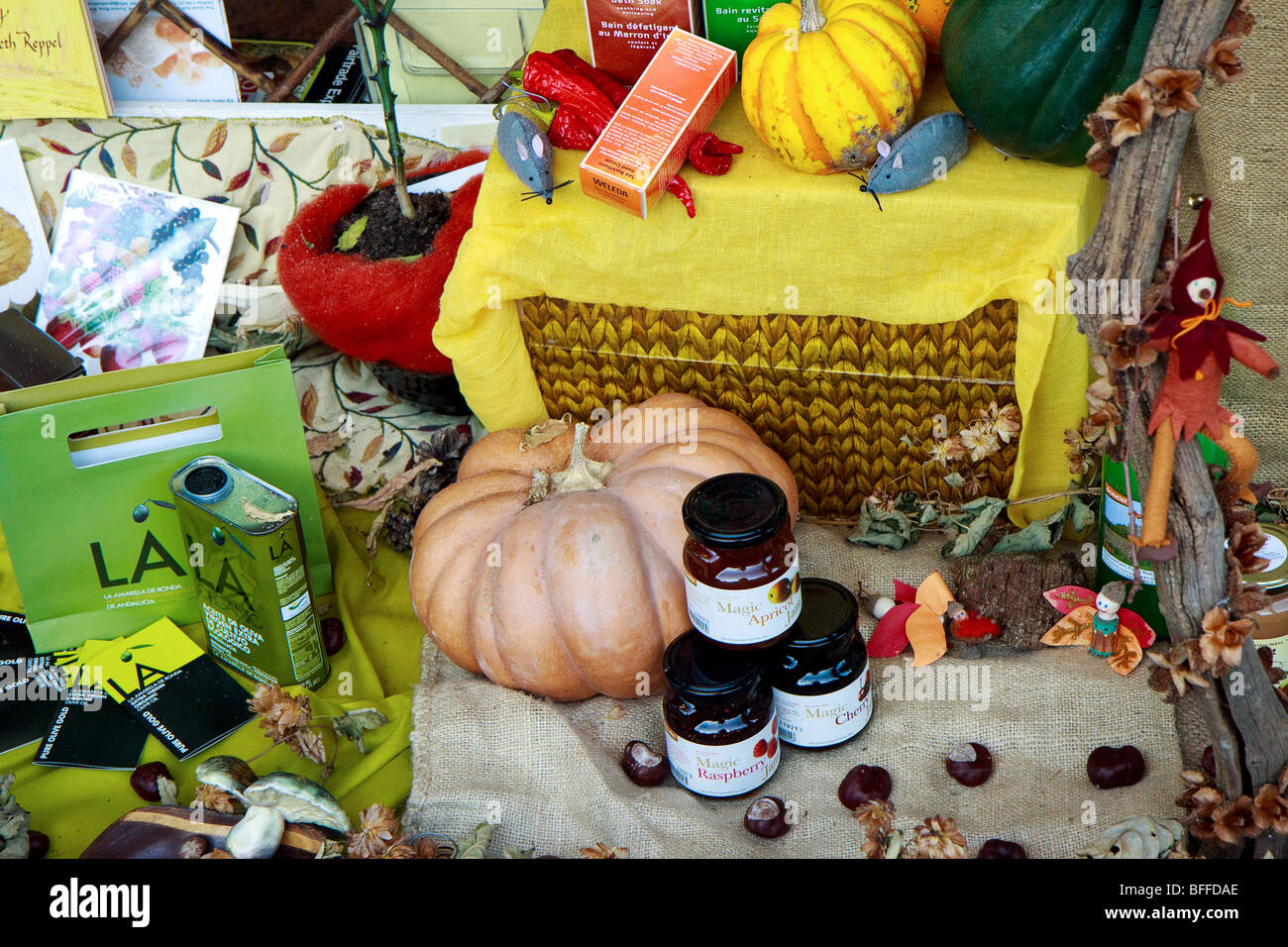 Schaufenster in einem Geschäft in Forest Row East Sussex Stockfoto