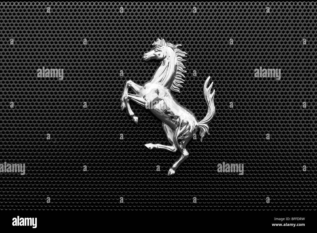 Ferrari springende Pferd (Cavallino Rampante) badge Logo Stockfoto