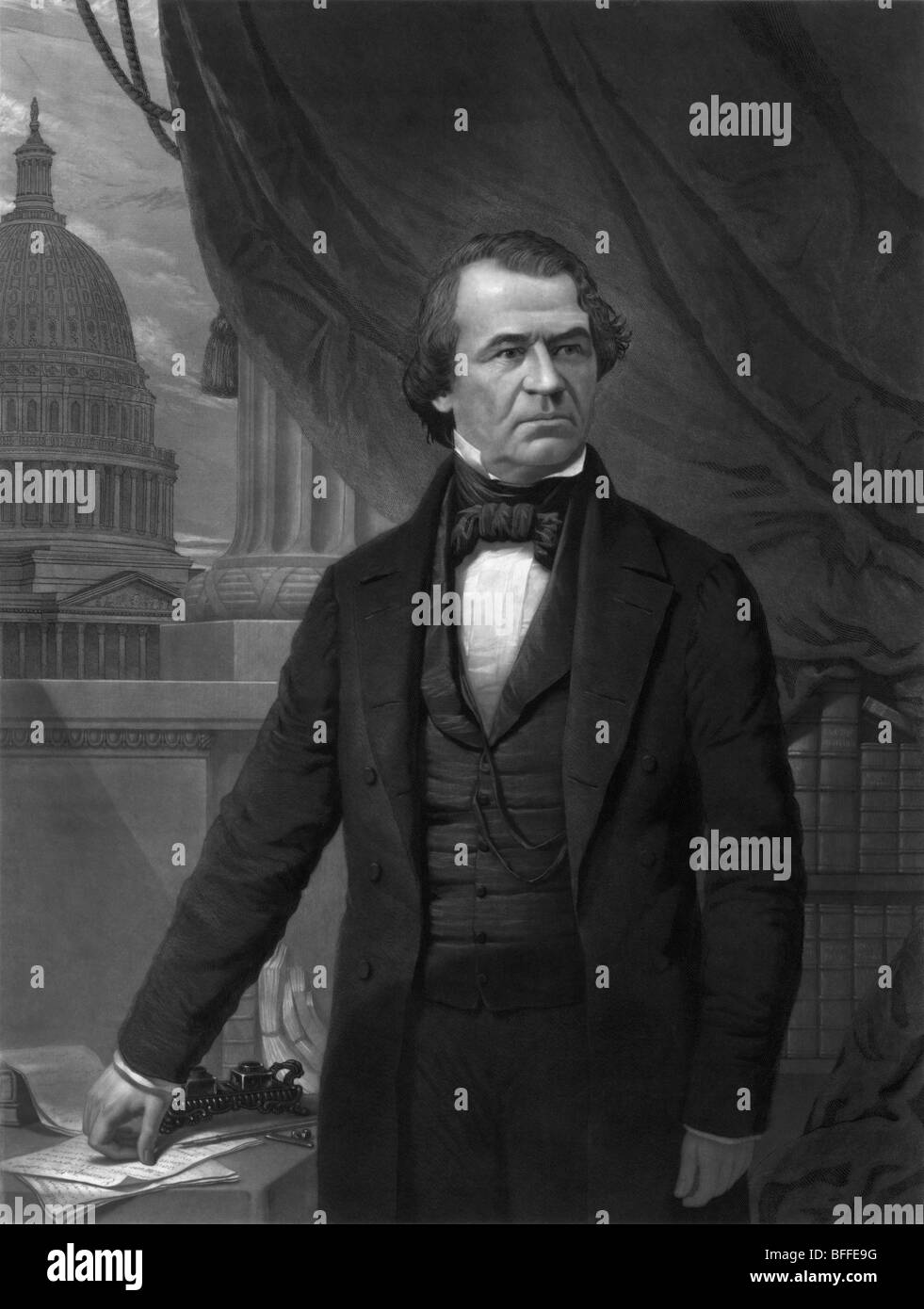Porträt von Andrew Johnson - war Johnson (1808-1875), der 17. US-Präsident (1865-1869) und der erste angeklagt werden. Stockfoto