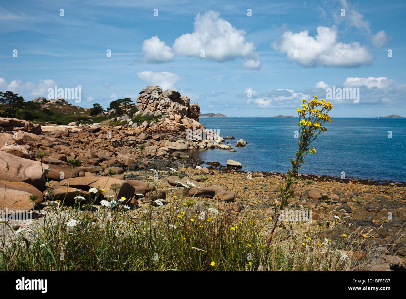 Rosa Granit Küste (Côte de Granit Rose), Côte d ' Armor, Bretagne, Frankreich Stockfoto