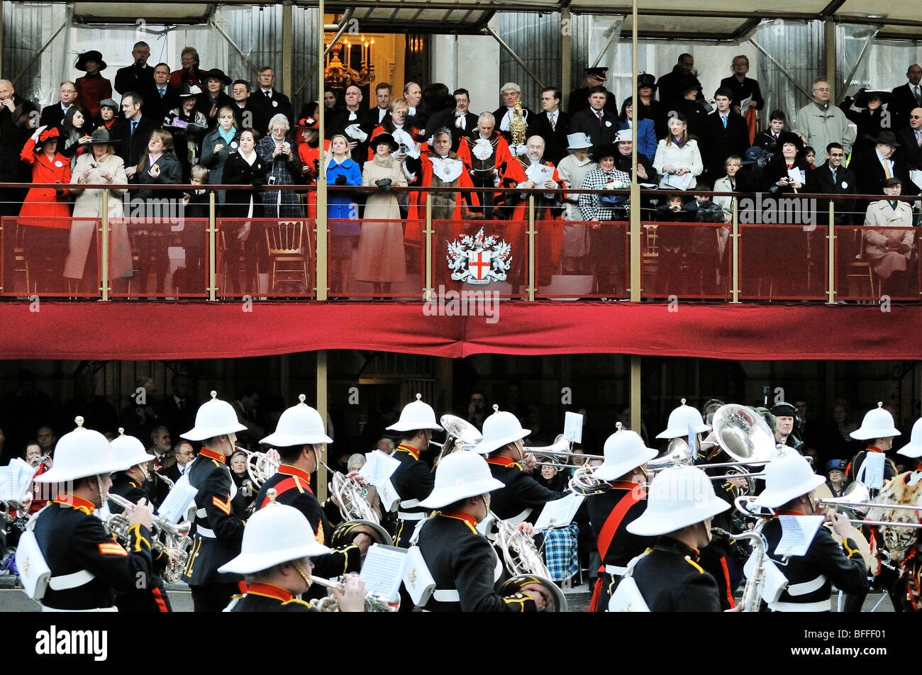 Nick Anstee, grüßt 682nd Lord Mayor of London The Lord Mayor es Show-Parade von Mansion House Stockfoto