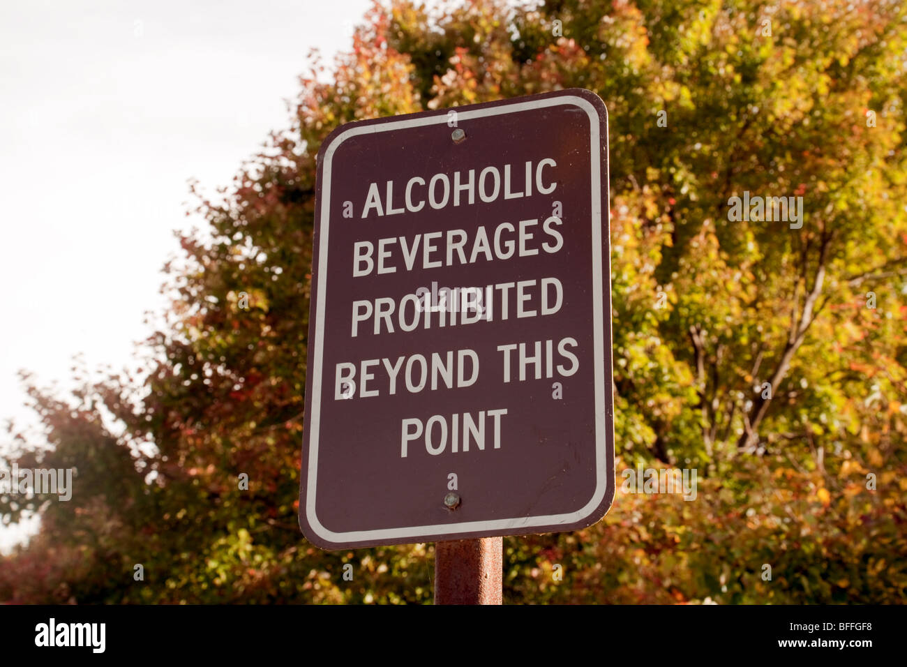 Alkoholische Getränke Verboten Schild, Washington DC, USA Stockfoto