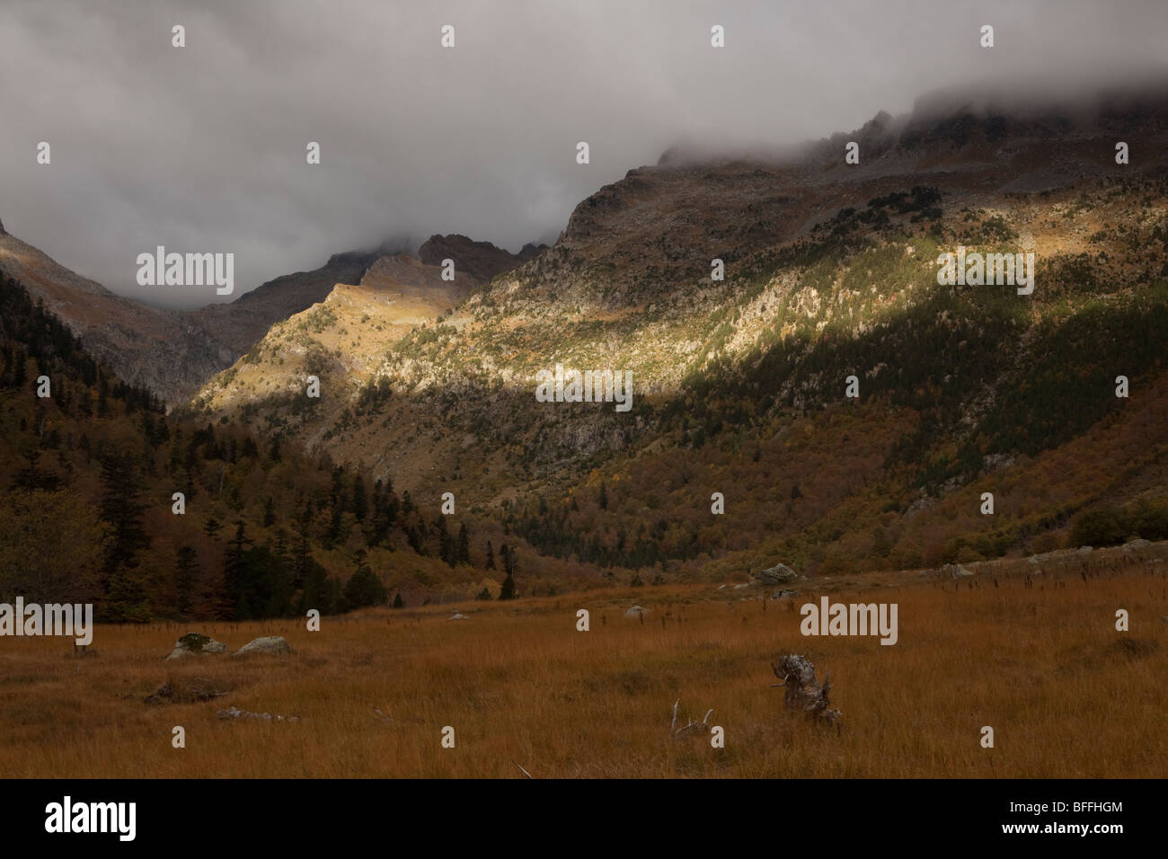 Tal von Molières, Valle Aran, Lleida, Spanien Stockfoto