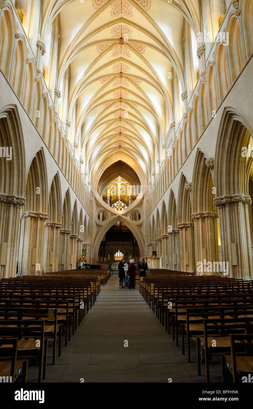 Schere, Bögen und das Dach des Wells Cathedral, England, UK Stockfoto