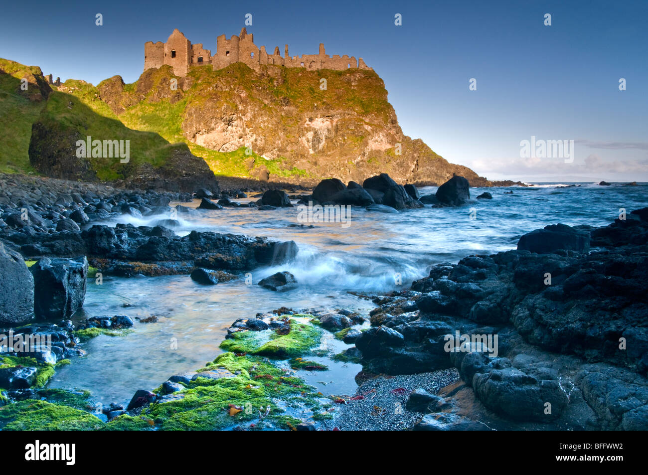 Dunluce Castle Heritage Coast, Co. Antrim, Nordirland, Vereinigtes Königreich Stockfoto