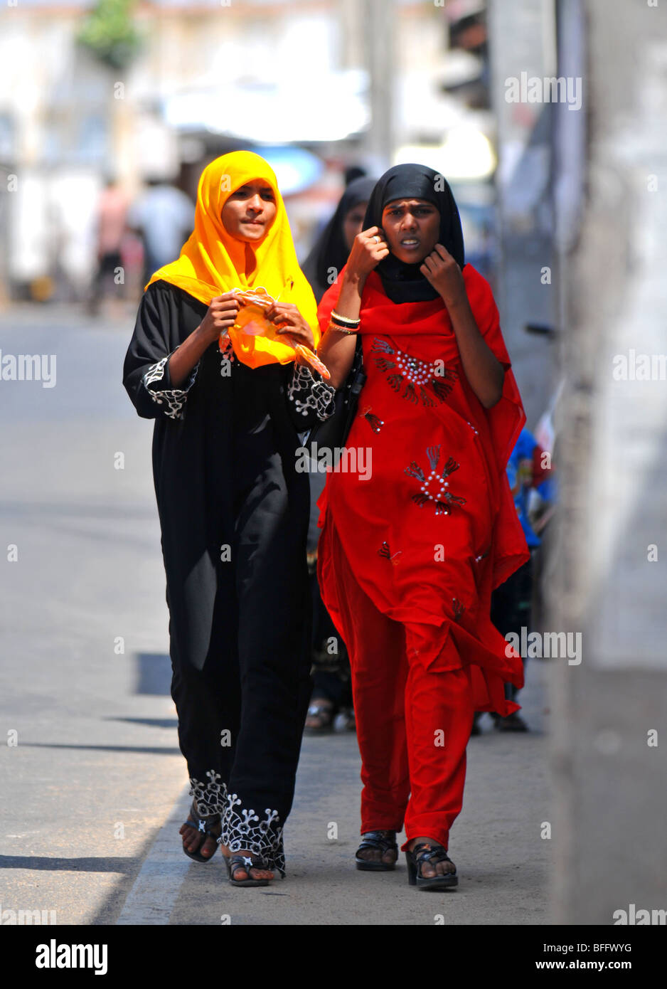 Sri Lanka, Frauen auf der Straße tragen Saris, Sri Lanka Stockfotografie -  Alamy