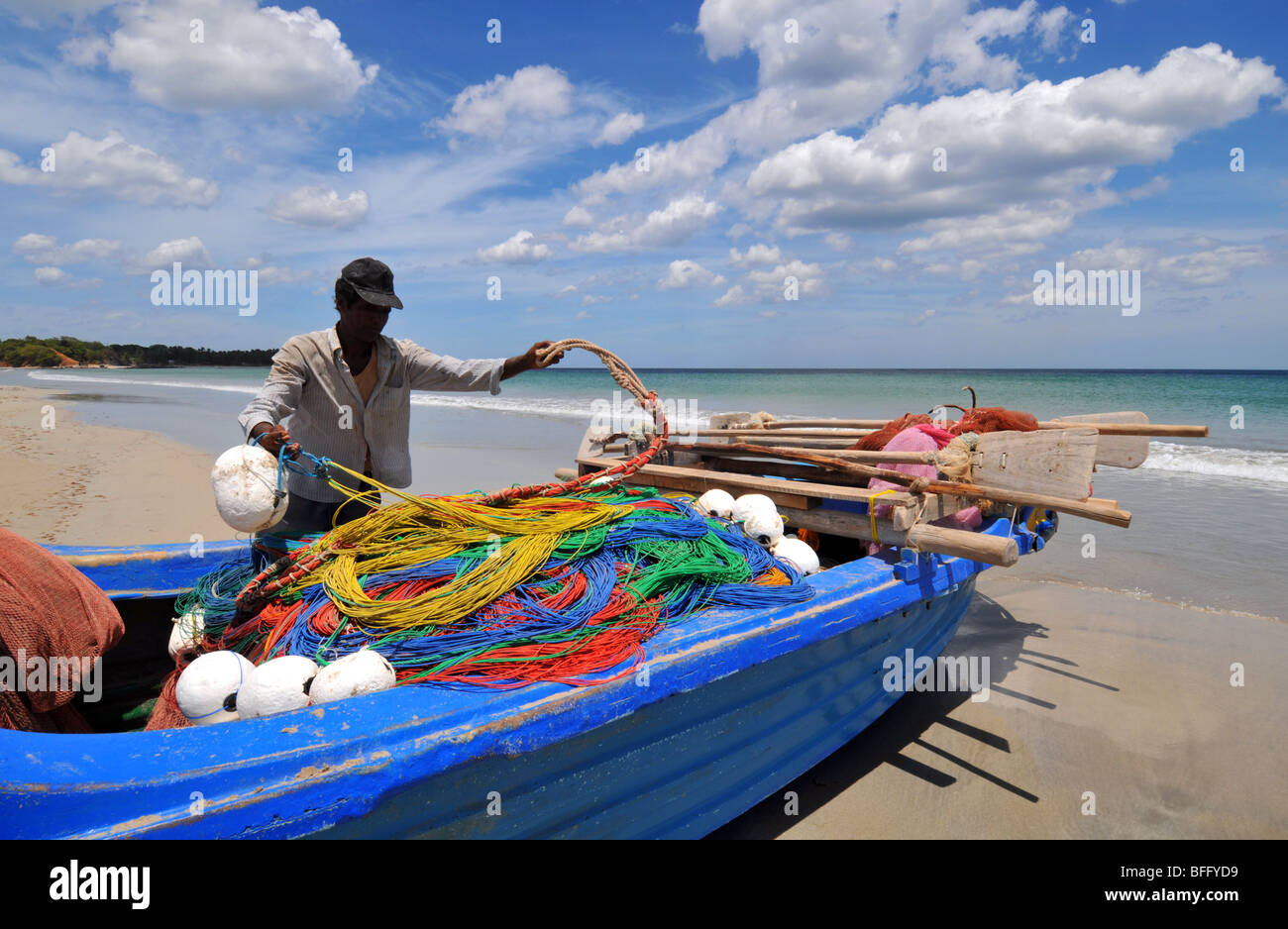 Fischer, Sri Lanka, "Alice Garden Beach" Strand, Trincomalee, Sri Lanka Stockfoto