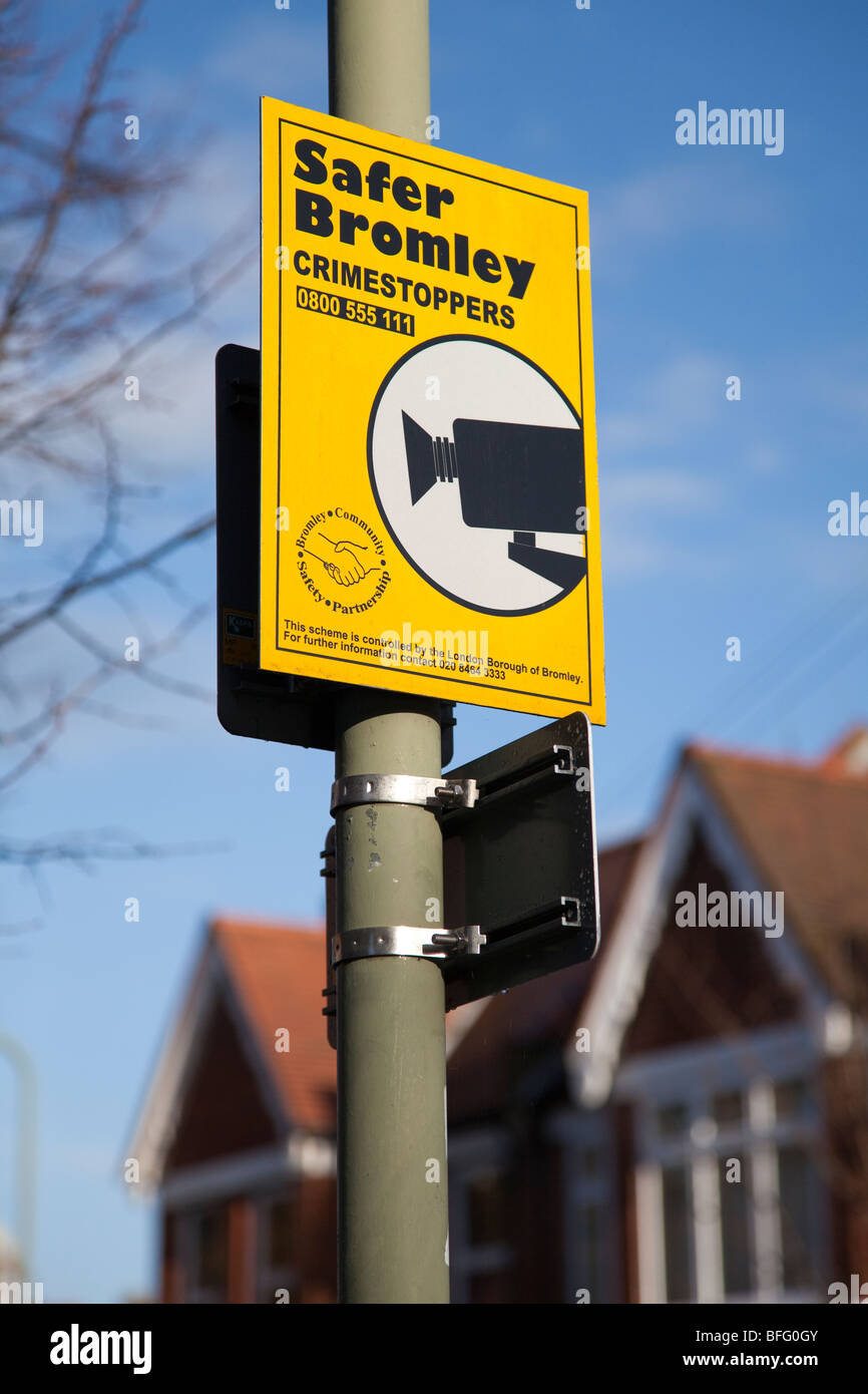 Zeichen, Bromley sicherer Schema, Beckenham High Street, Kent UK Stockfoto