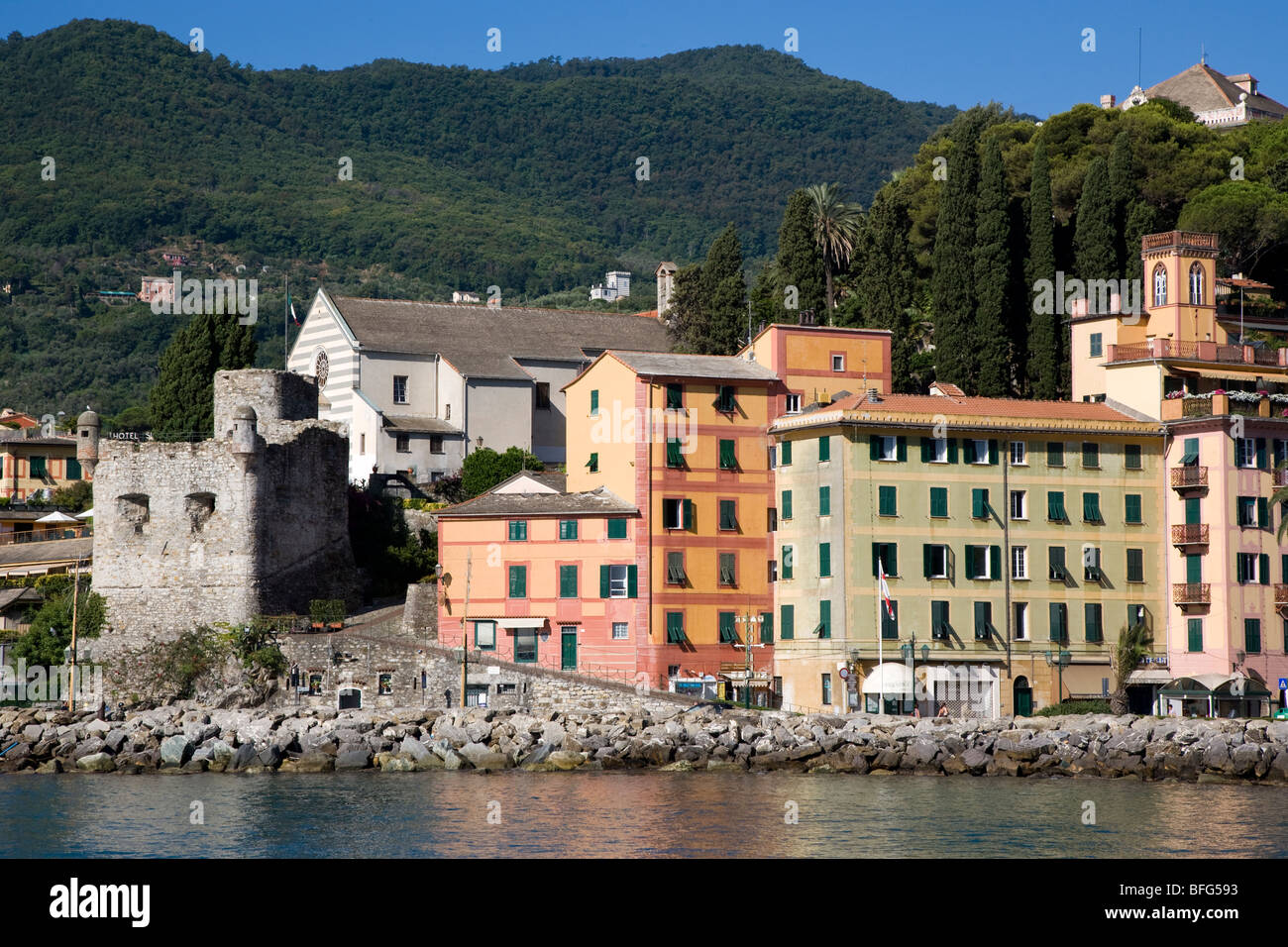 Uferpromenade von Santa Margherita Ligure, Italien Stockfoto