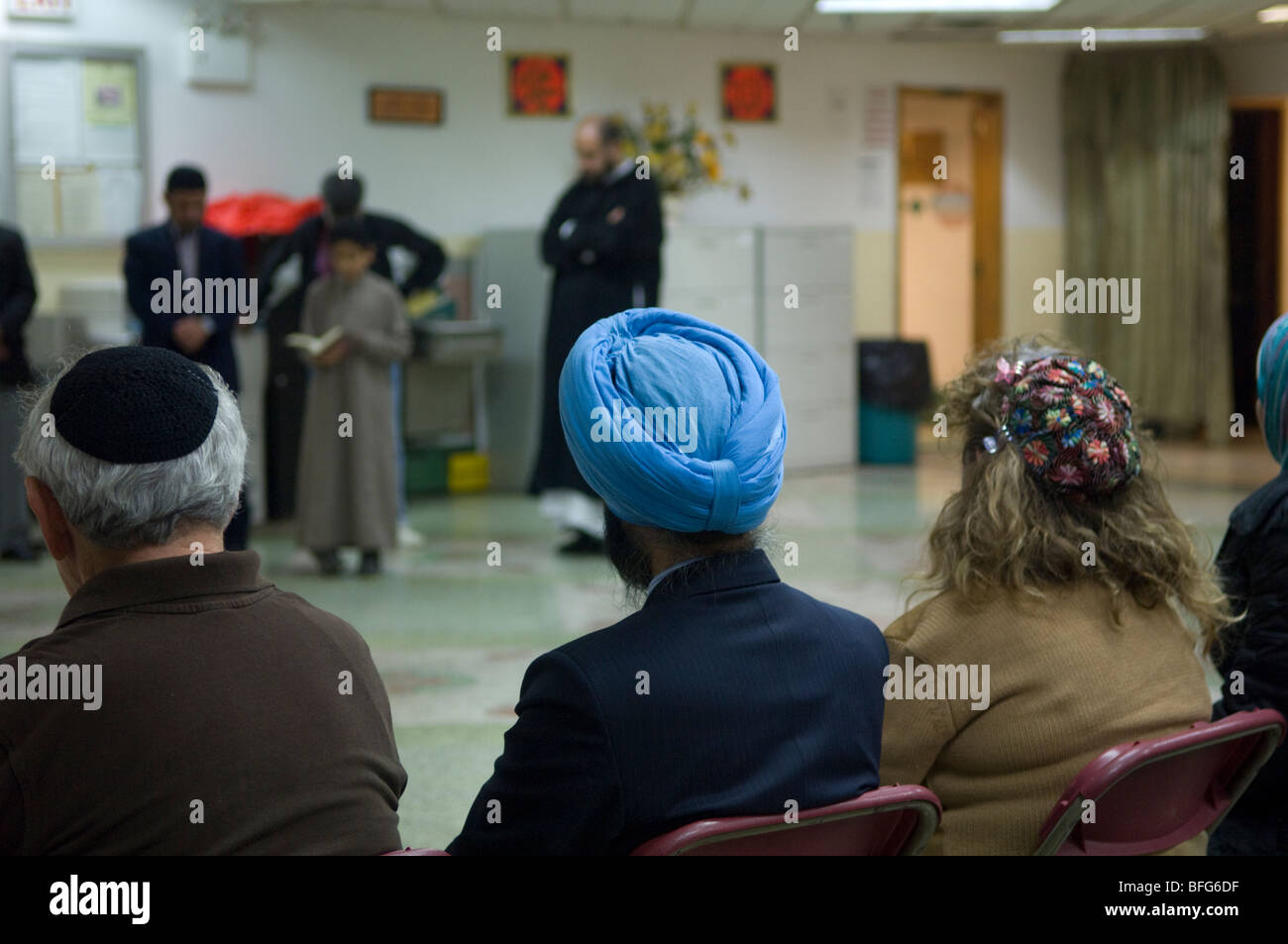 Muslim-Center von New York während der Queens interreligiöse Einheit Fuß in Flushing, Queens Stockfoto