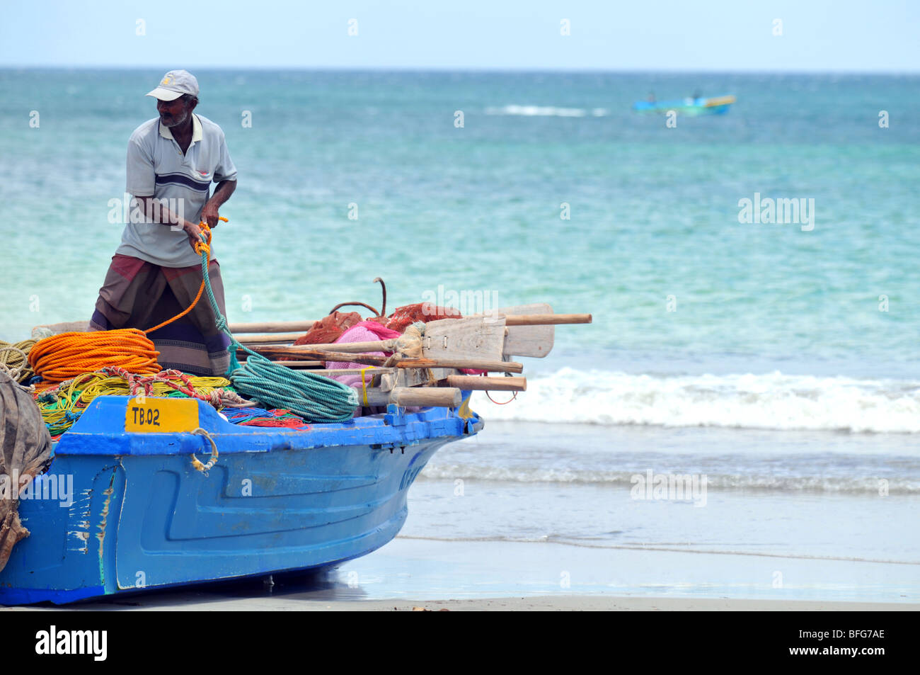 Fischer, Sri Lanka, "Alice Garden Beach" Strand, Trincomalee, Sri Lanka Stockfoto