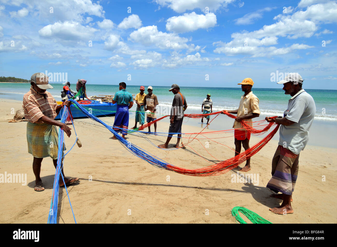 Fischer, Sri Lanka, "Alice Garden Beach" Strand, Trincomalee, Sri Lanka Stockfoto