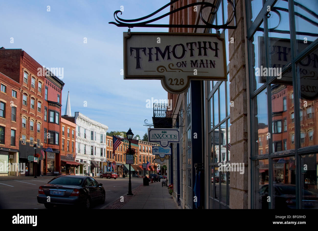 Geschäfte in der historischen Innenstadt von Galena, Illinois ein beliebter Touristenort Stockfoto