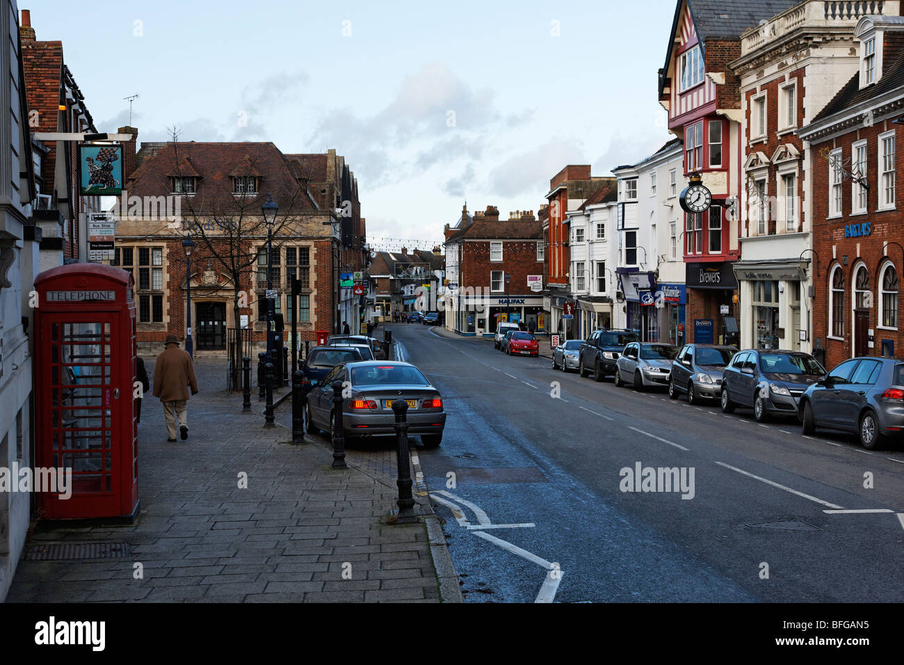 Eine Ansicht von Sevenoaks High Street, Kent Stockfoto