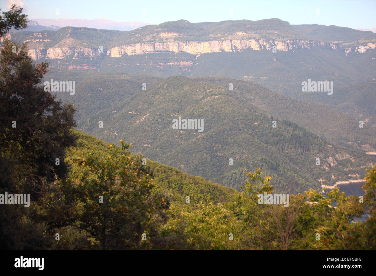 Spanien, Cataluna, Berge See zwischen Panta de Sau und Panta de Susqueda, Damm, Embassament de Susqueda Stockfoto