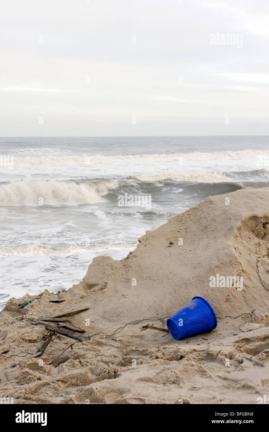 Hurrikan Ida Beach Erosion, Lavalette, NJ. Stockfoto
