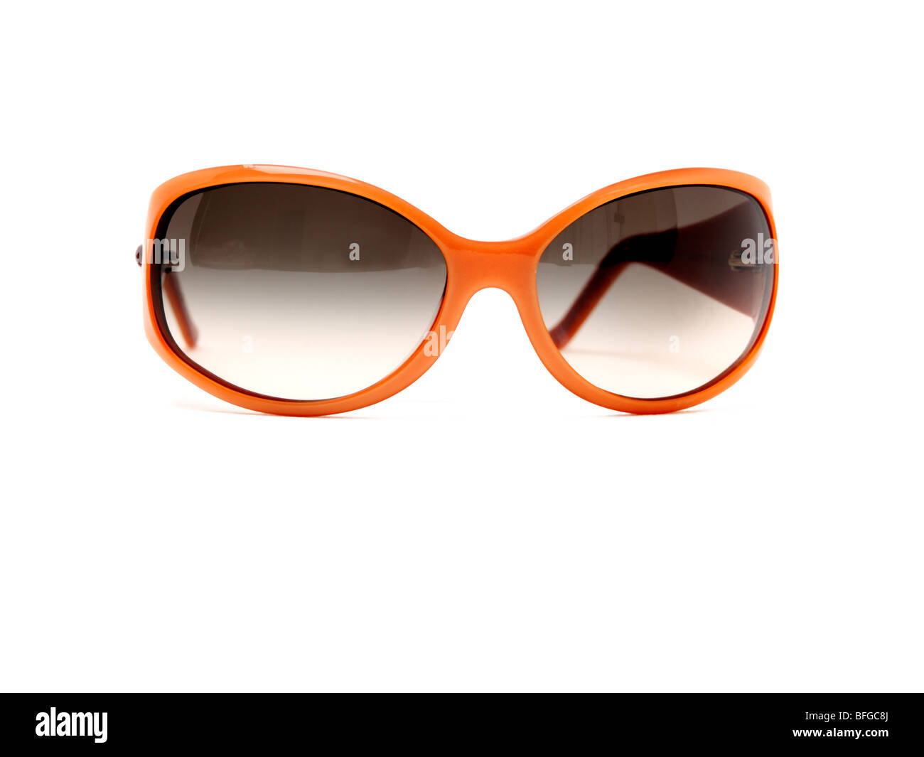 Coole Designer Judith Leiber – Sonnenbrille in Orange mit Diamanten Stockfoto