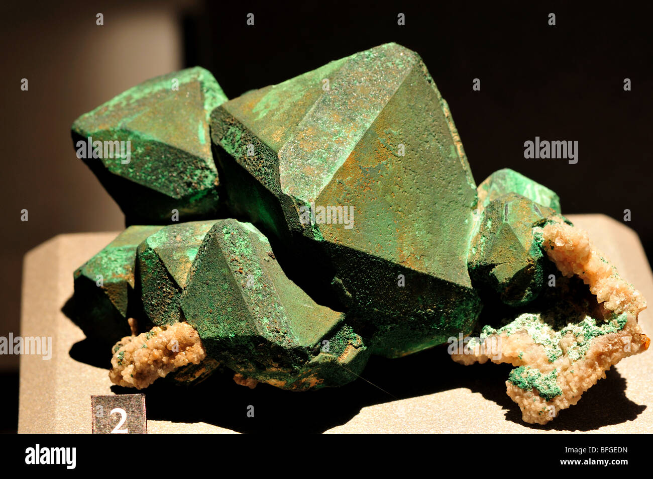 Cuprit Kristalle, Kupferoxid Cu2O. Stockfoto