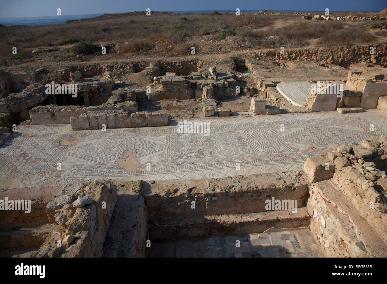 Mosaik-Fußboden im Haus des Dionysos Römervilla in Paphos archäologische Park Republik Zypern Europa Stockfoto