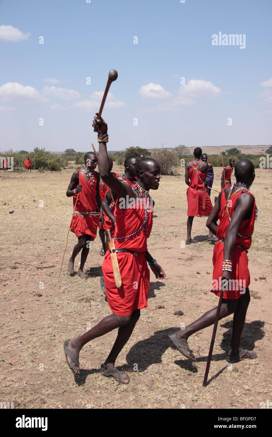 Masai in Masai Mara, Kenia Stockfoto
