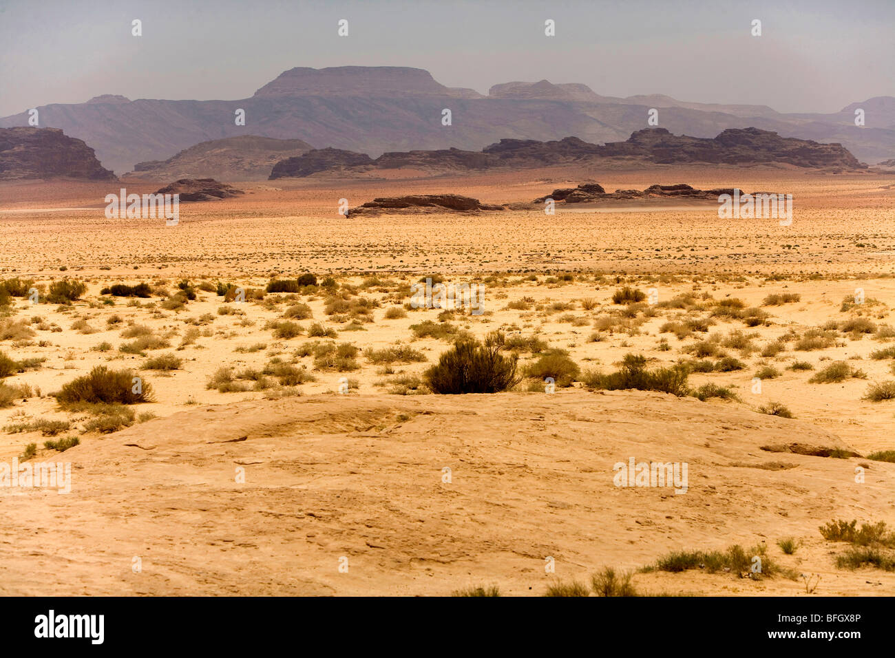 Der Wüste Wadi Rum in Jordanien, Naher Osten, Asien Stockfoto