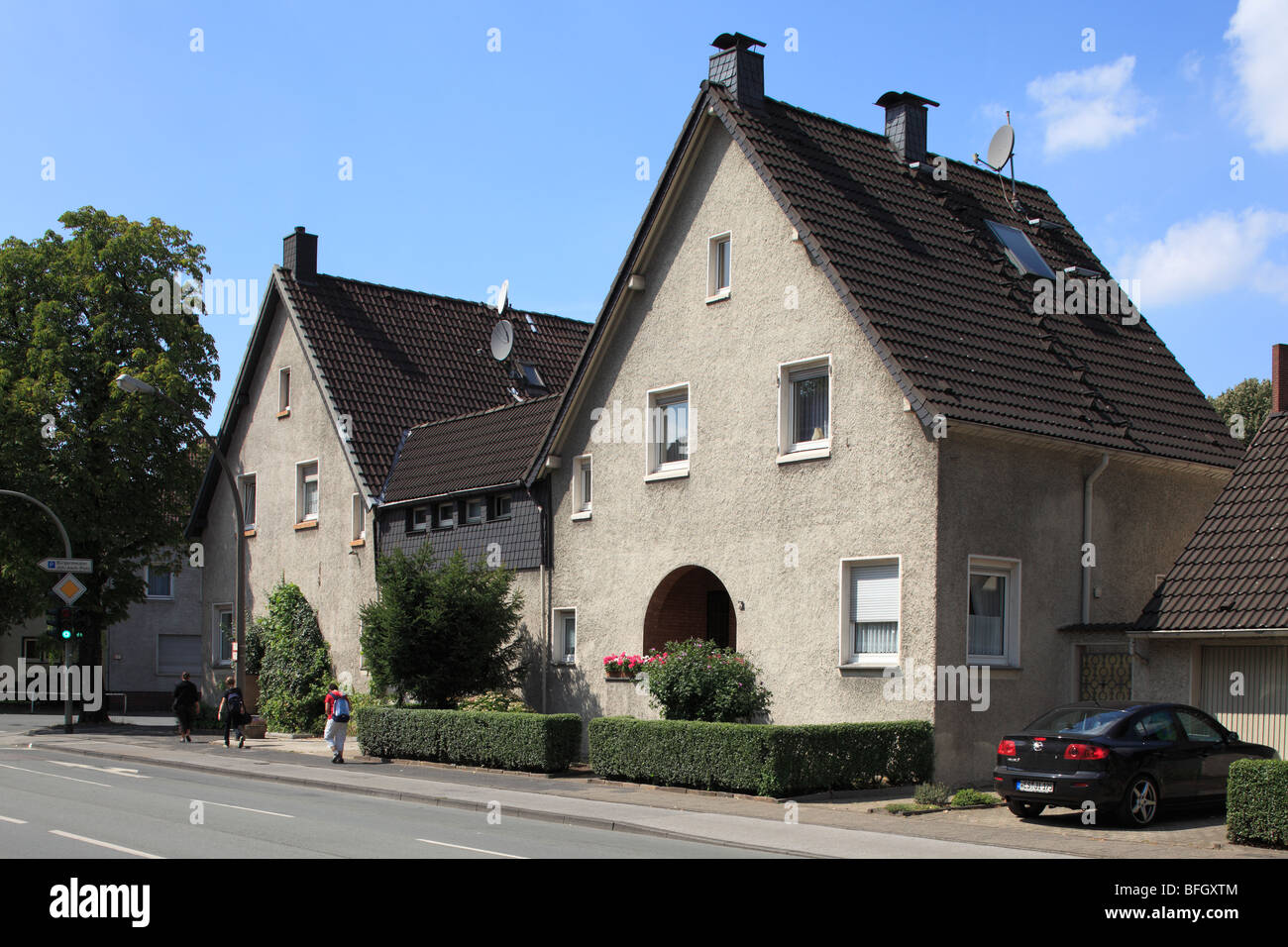 Route der Industriekultur, Margarethensiedlung in Duisburg-Rheinhausen, Rhein, Niederrhein, Arbeitersiedlung, Margarethe Krupp, Friedrich Alfred Krupp Stockfoto