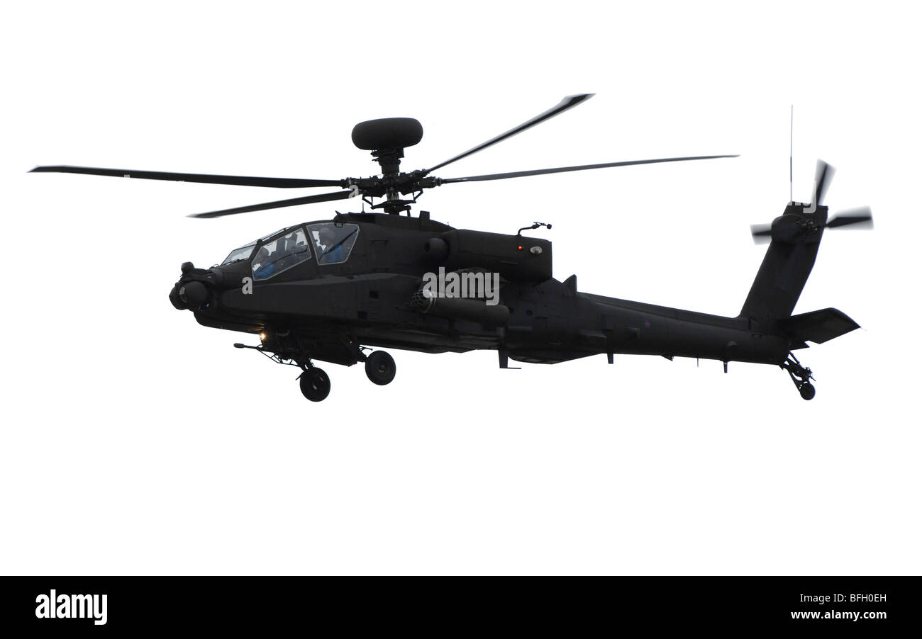 Apache-Kampfhubschrauber auf "weißen Hintergrund" Stockfoto