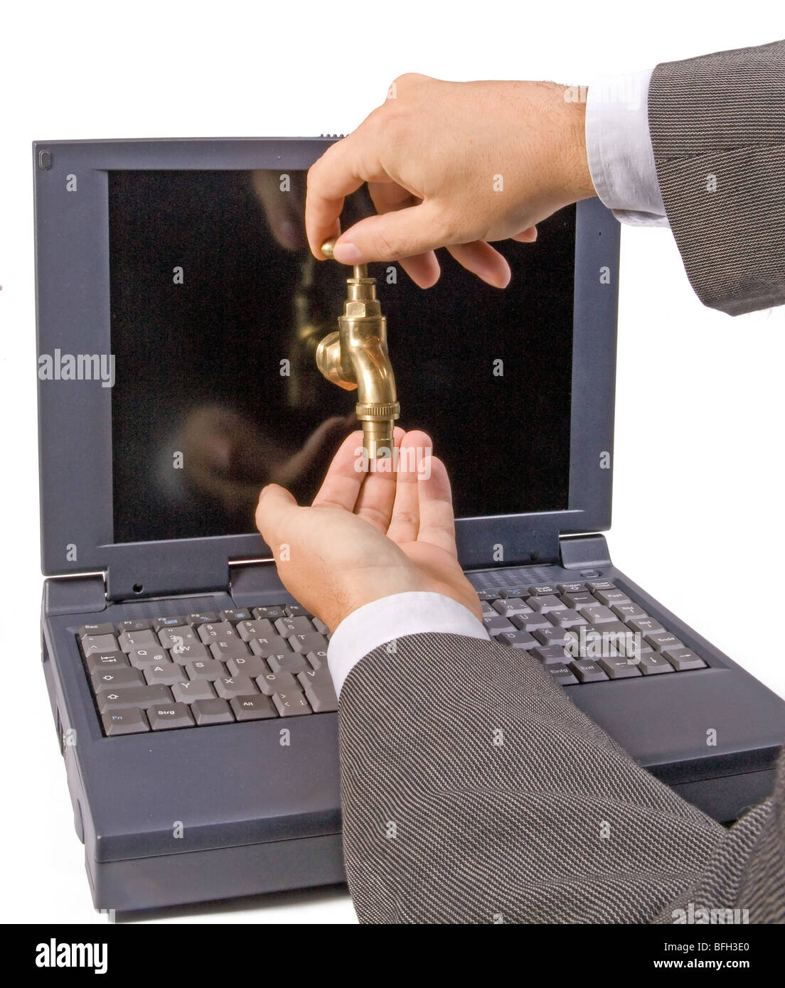 Notebook mit Zapfen Stockfoto