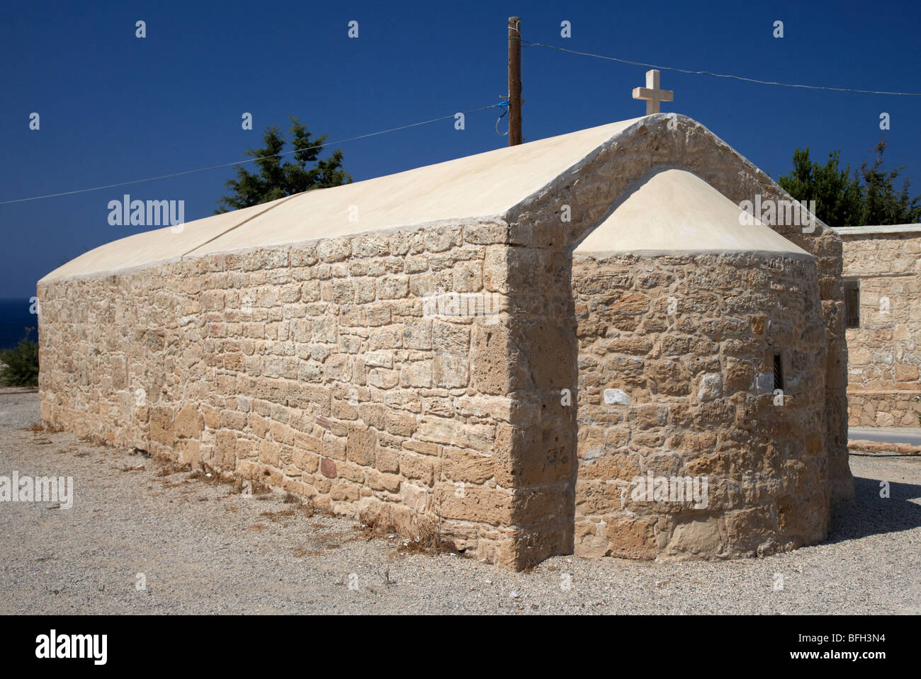 alte byzantinische frühen christlichen Agios Georgios Kirche in St. Georges in der Nähe von Pegeias Republik Zypern Europa Bay Stockfoto