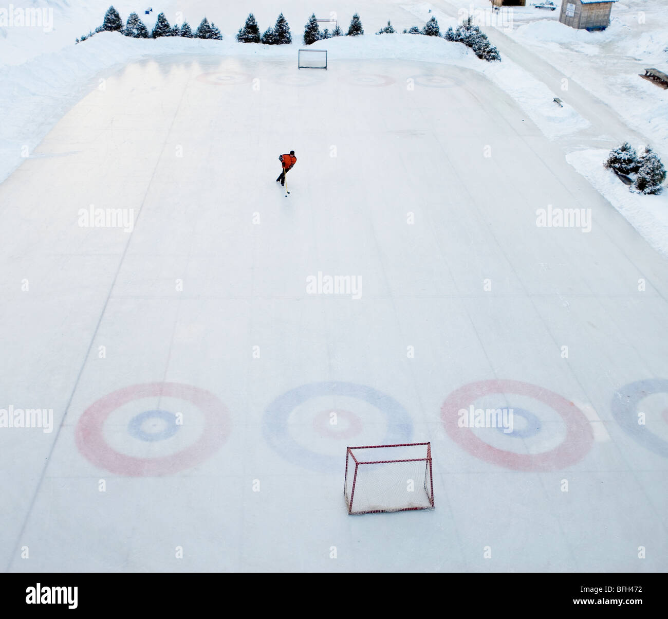 Eislaufen Sie, The Forks National Historic Site, Winnipeg, Manitoba, Kanada Stockfoto