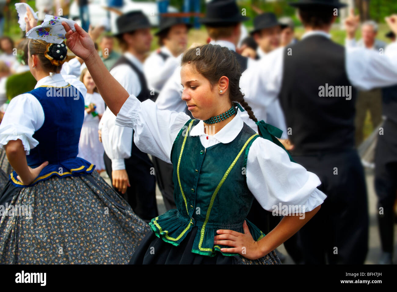 Menschen Sie in ungarische Tracht - jährliche Weinfest (Szuret Fesztival) - Badacsony - Balaton - Ungarn Stockfoto
