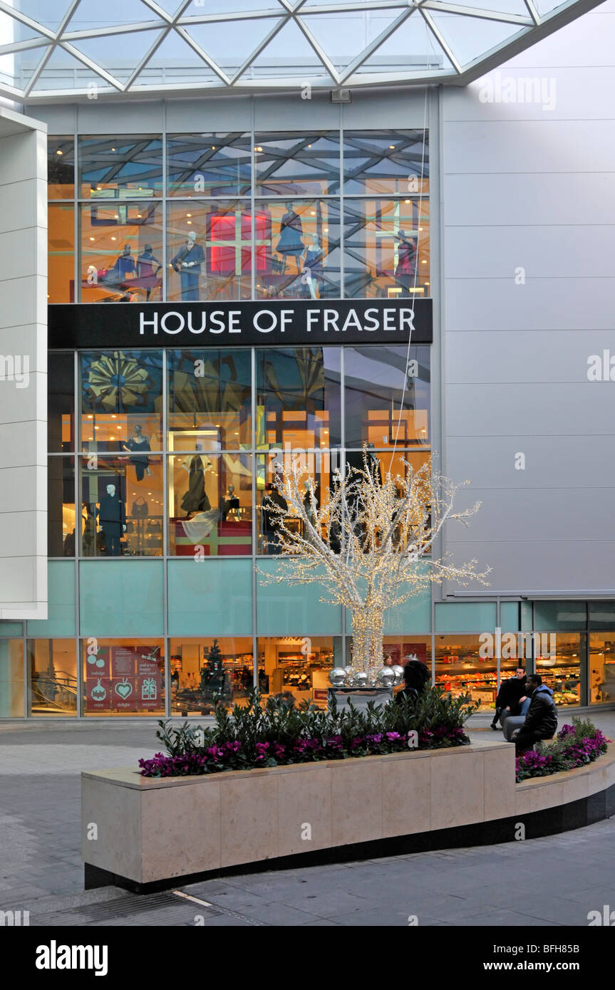 House of Fraser Shop Weihnachten im Westfield Centre Stockfoto