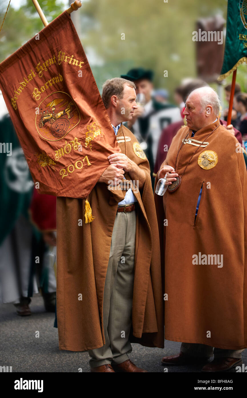 Ungarn in Volkstracht bei einem Weinlesefest Stockfoto