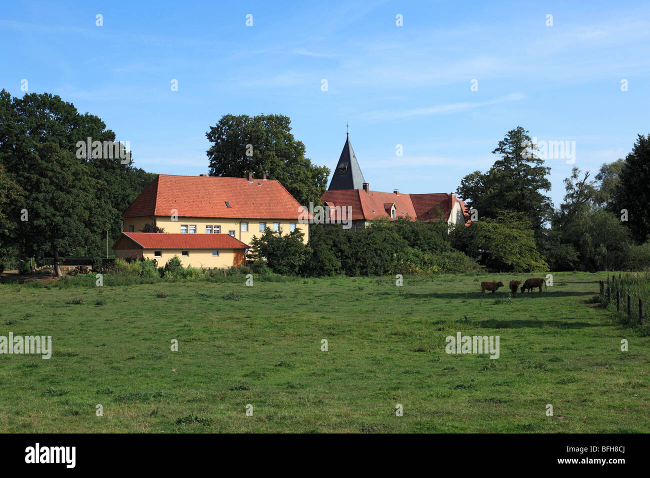 Benediktinerinnenkloster Malgarten in Bramsche-Epe-Malgarten, Osnabrücker Land, Naturpark Noerdlicher Teutoburger Wald-Wiehengebirge, Niedersachsen Stockfoto