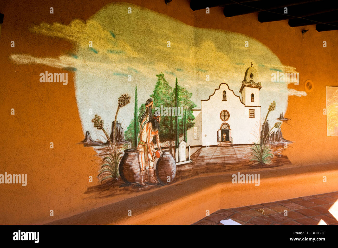 Mission Ysleta Del Sur Pueblo, El Paso Mission Trail, El Paso, TX Stockfoto