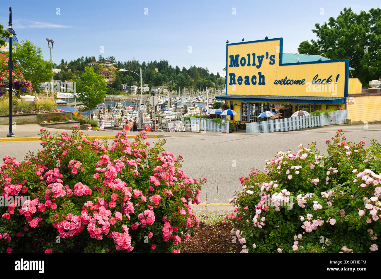 Mollys erreichen Cafe in Gibsons Landing BC war oft das Herzstück der berühmten TV-Show "The Beachcombers". Stockfoto