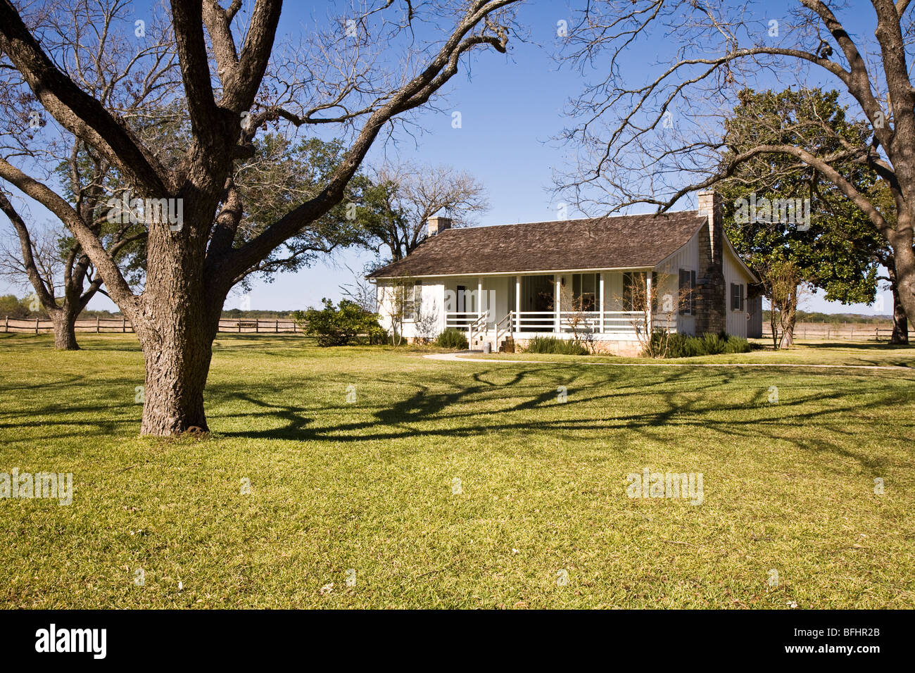Späten Präsident Lyndon B. Johnson wurde an diesem Standort 27. August 1908 geboren. Stockfoto