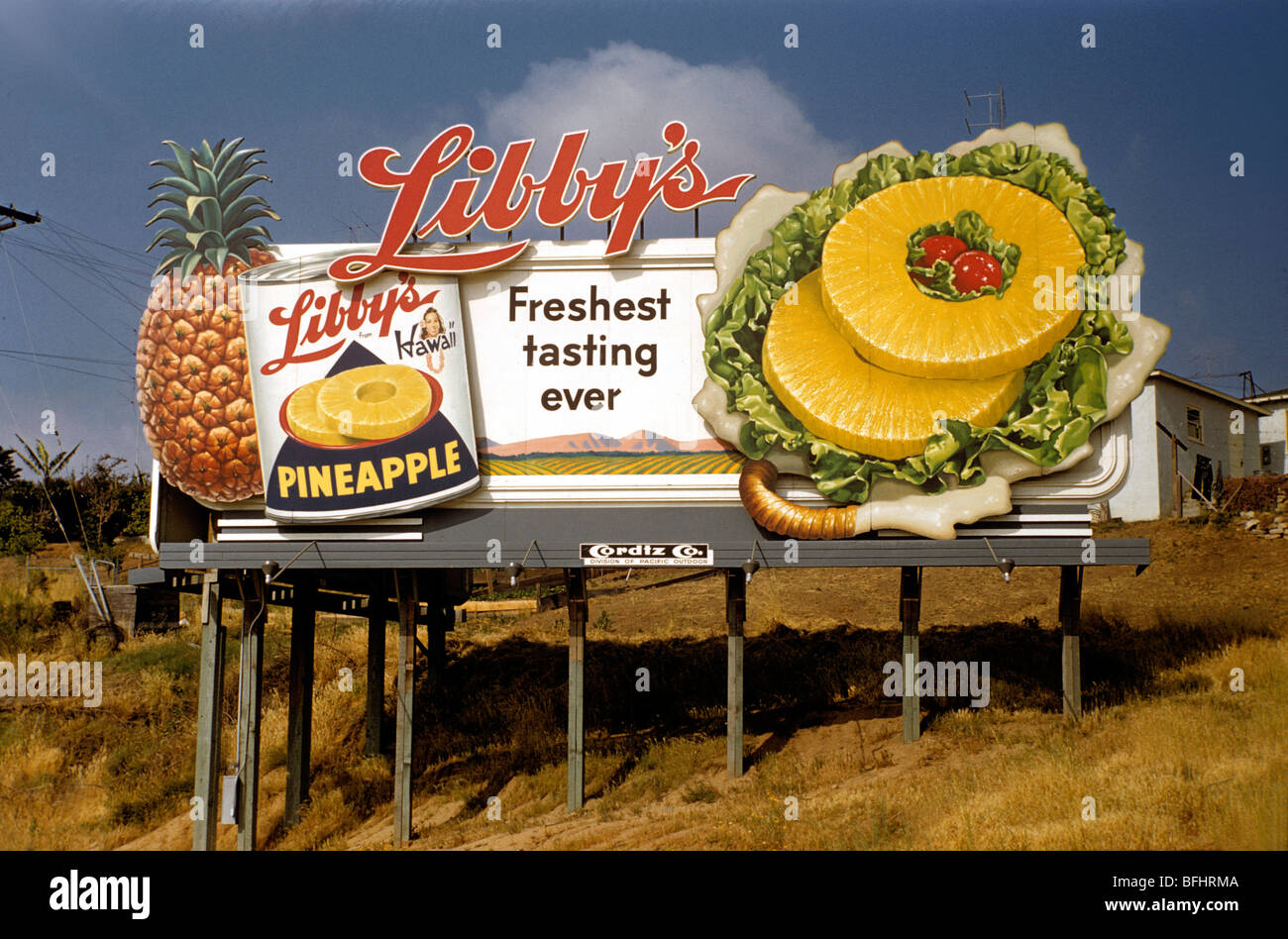 Plakatwerbung Libbys Konserven Ananas Stockfoto