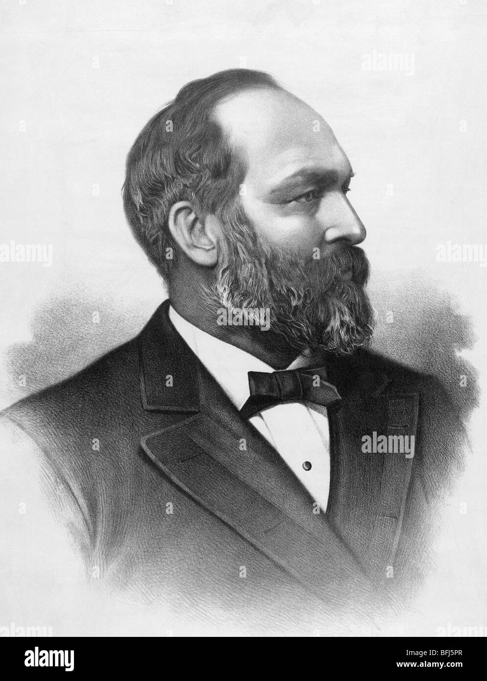 Porträt c1881 von James A Garfield (1831-1881) - die 20. US-Präsident (März - September 1881) und die zweite ermordet werden. Stockfoto
