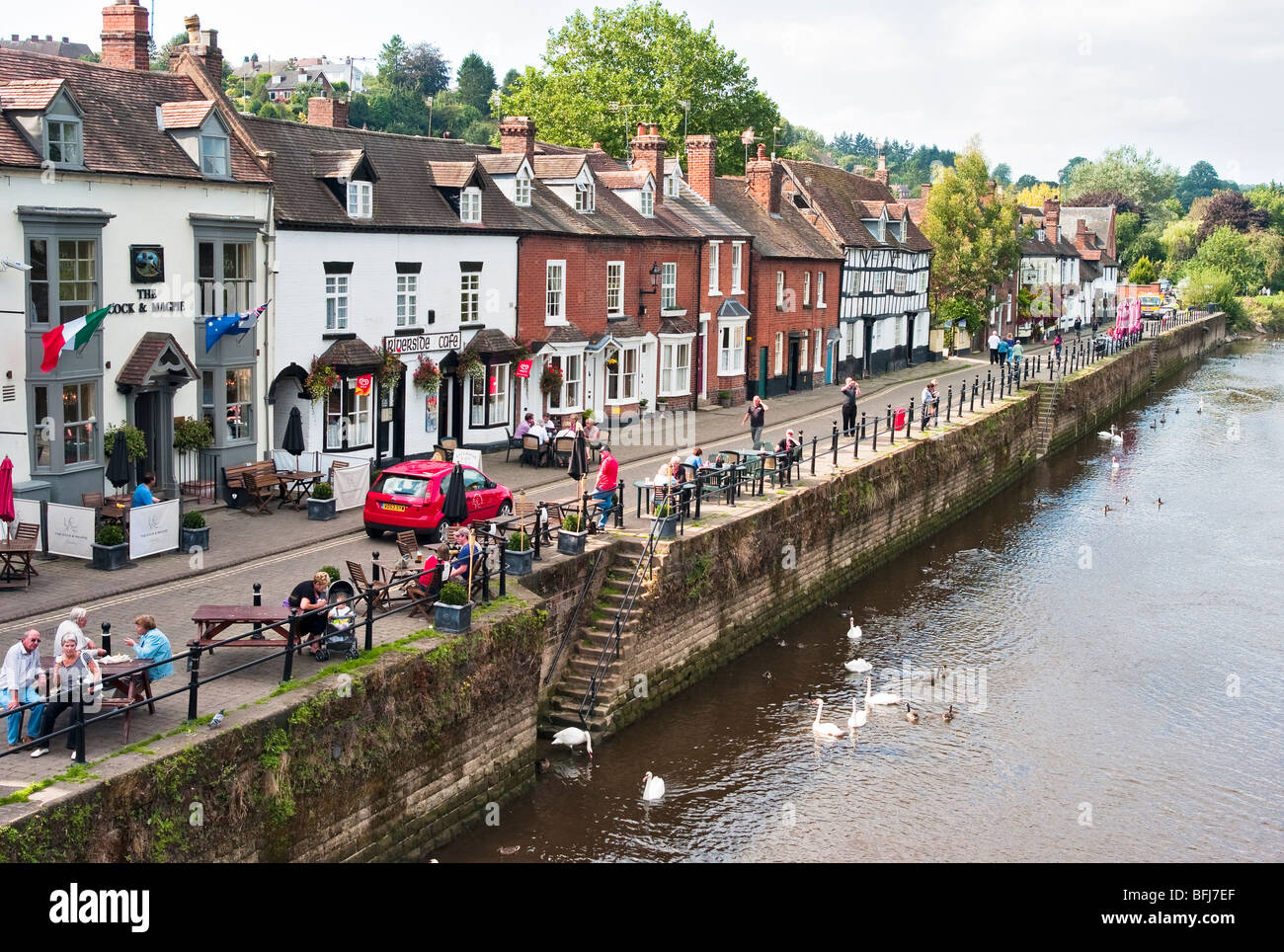 Riverside Inn und Café im englischen Worcestershire UK Stockfoto