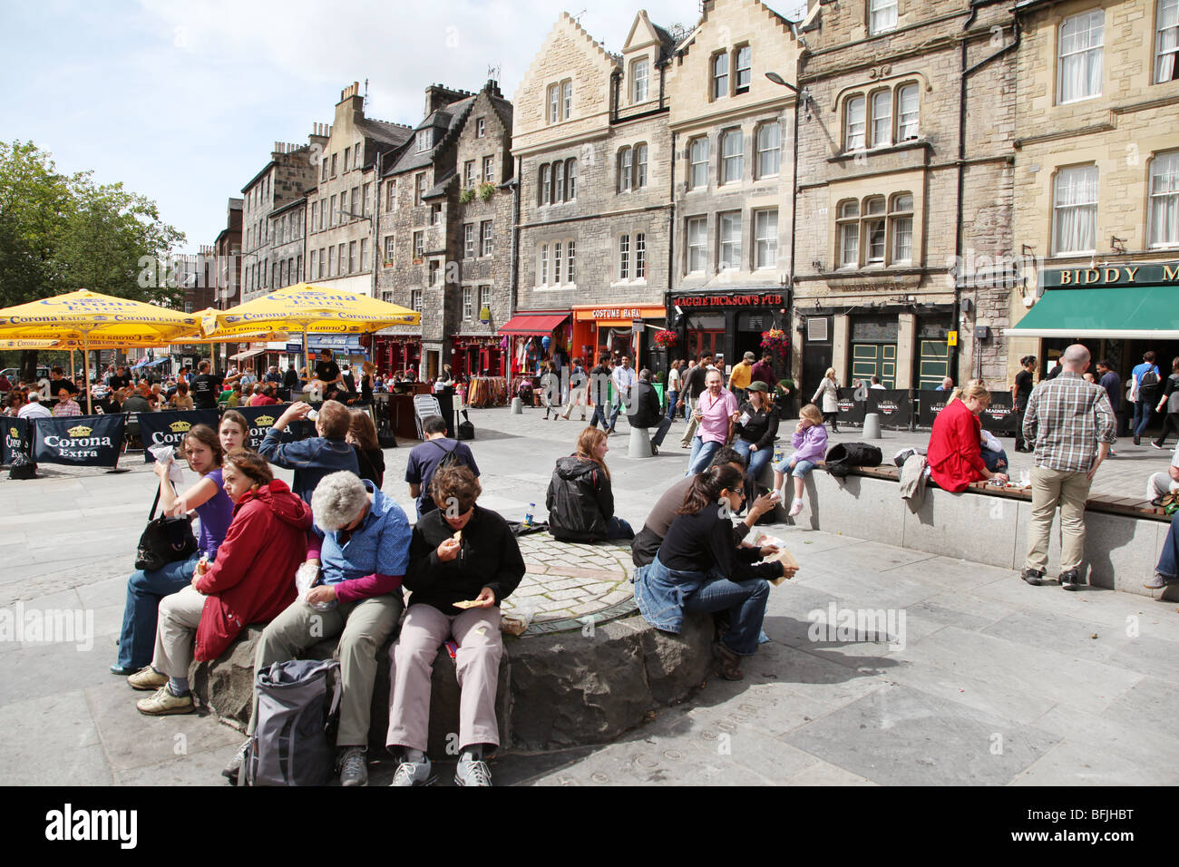 Der Grassmarket, Edinburgh, Schottland. Stockfoto