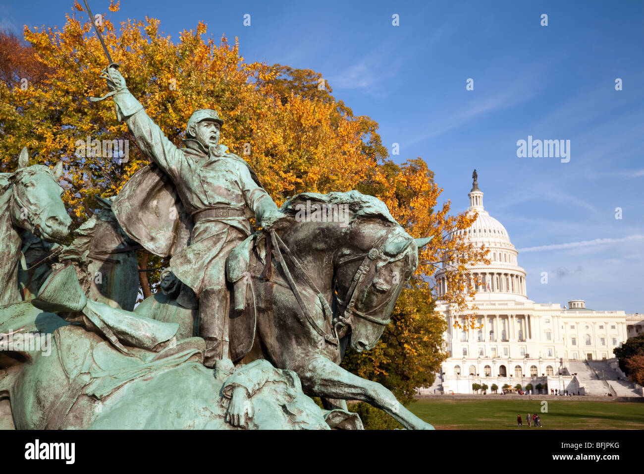 Das Kapitol und Ulysses S Grant Memorial im Herbst, Washington DC, USA Stockfoto