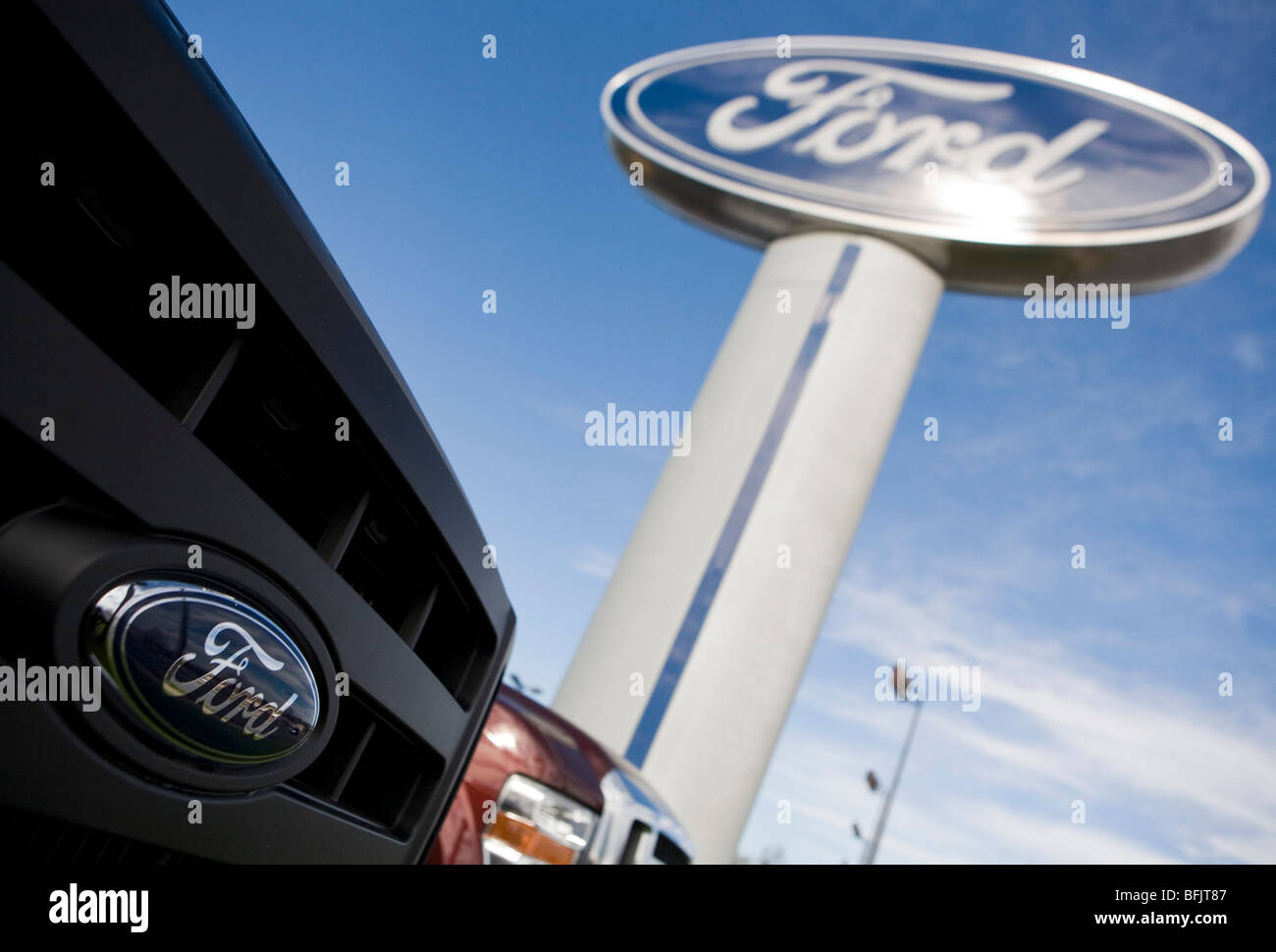 Einem Ford-Händler in vorstädtischen Maryland. Stockfoto