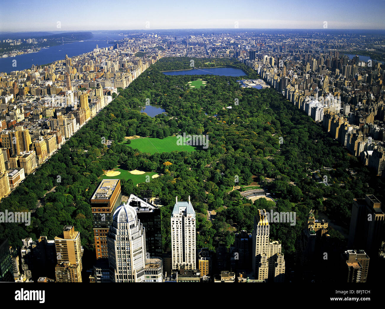Luftaufnahme des Central Park und die Stadt New York USA