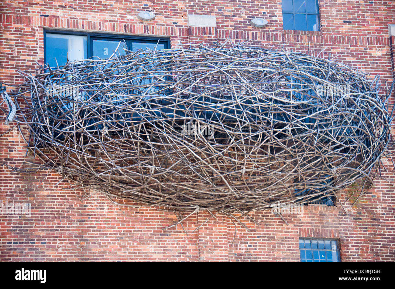 Skulptur in Baltimore - AVAM Avam Nest von David Hess – 2004 – American Visionary Art Museum – Schlüssel Highway Stockfoto