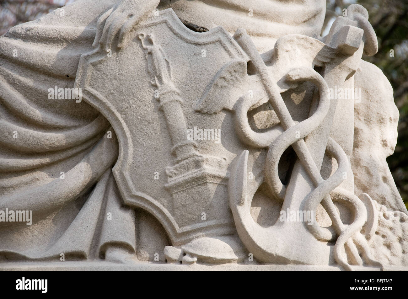 Skulptur in Baltimore Lady Baltimore von Herman Henning Mt. Royal Terrace Lennox St. – Grünfläche Stockfoto