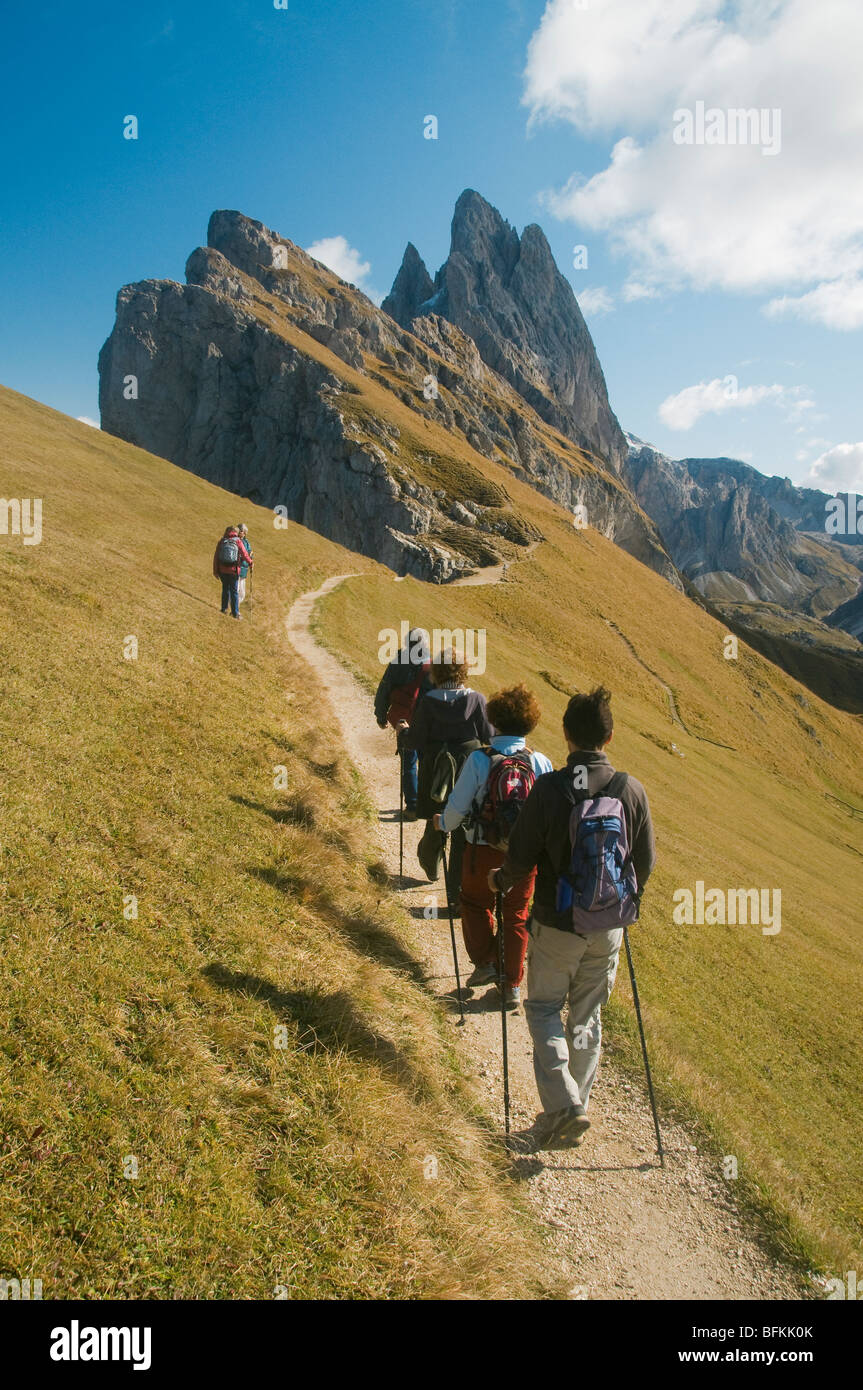 Geisler-Berge, Naturpark Puez-Geisler, St. Ulrich, Val Gardena, Dolomiten, Trentino Südtirol, Italien Stockfoto