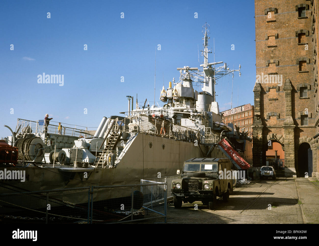 Großbritannien, England, Wirral, Wallasey, HMS Plymouth an die historischen Schiffe auszustellen Stockfoto