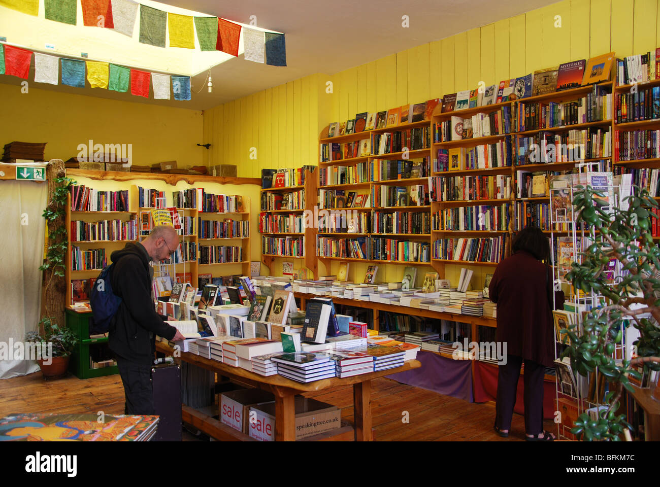 Esoterische Buchhandlung in Glastonbury Somerset UK Stockfoto